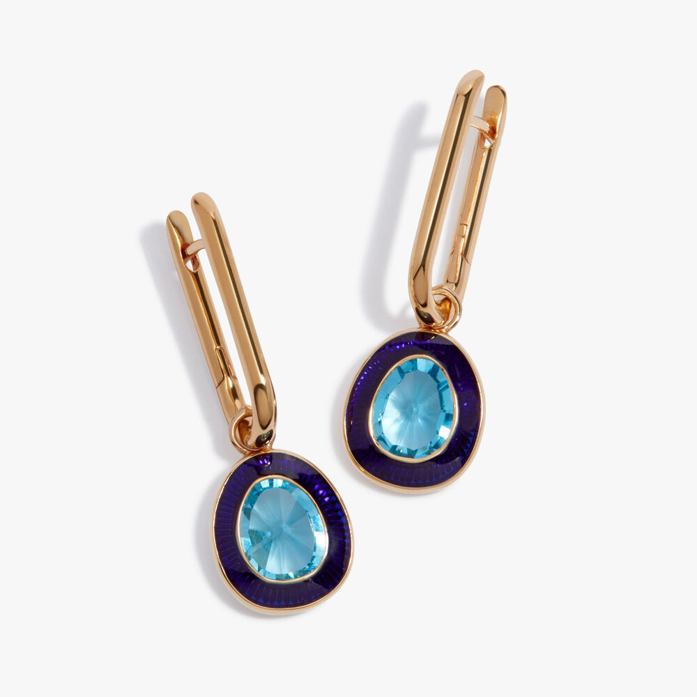Knuckle 14ct Yellow Gold Topaz Sweetie Earrings | Annoushka jewelley
